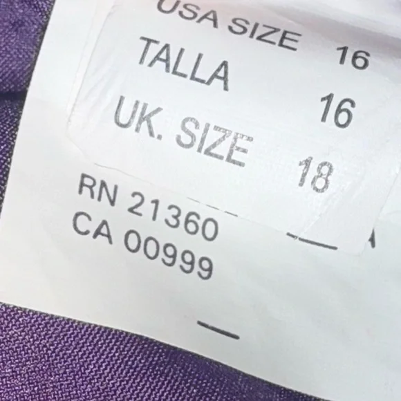 Mori Lee One Shoulder Purple Chiffon Formal Gown Size 16 - Picture 7 of 7